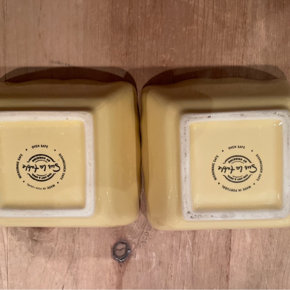 Sur La Table Set of 2 mustard gold stoneware tuscan serving bowls - Picture 3 of 6